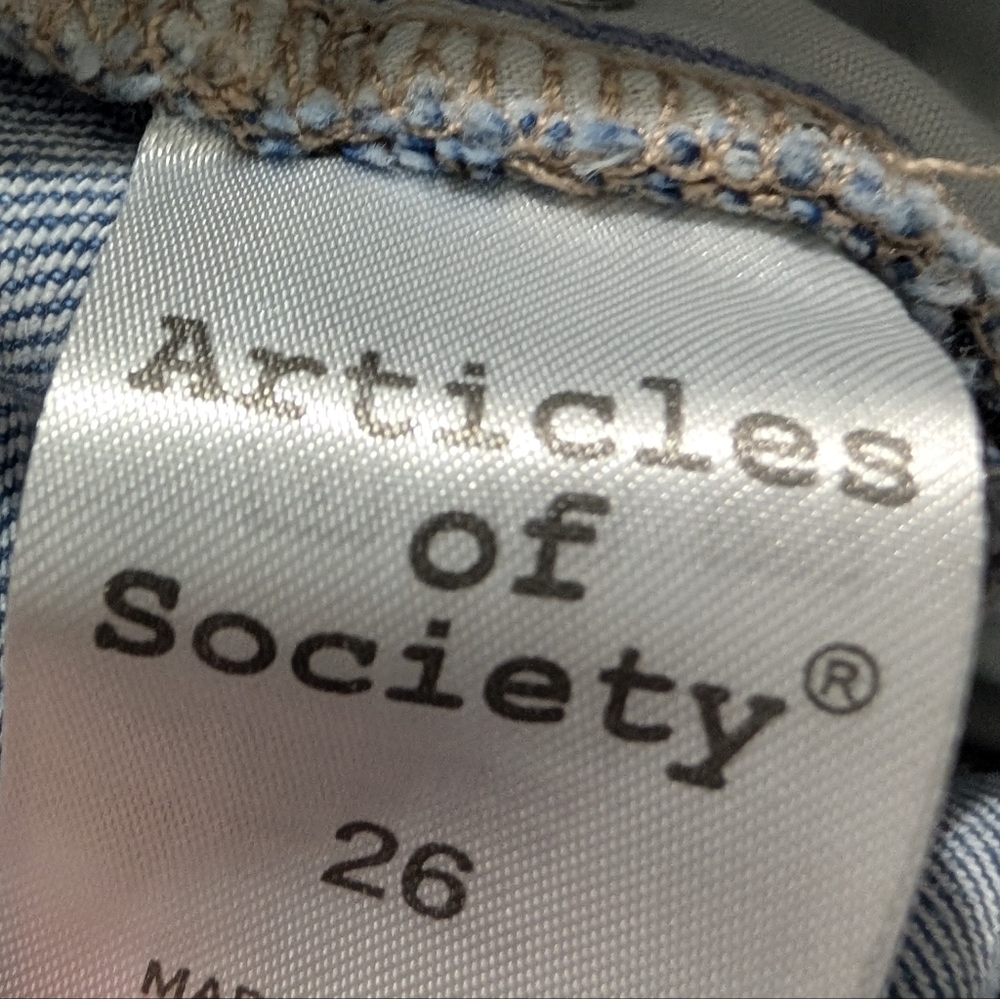 Articles of Society Wide Leg Jeans Size 26 High Rise Light Wash Denim Streetwear - Picture 5 of 8